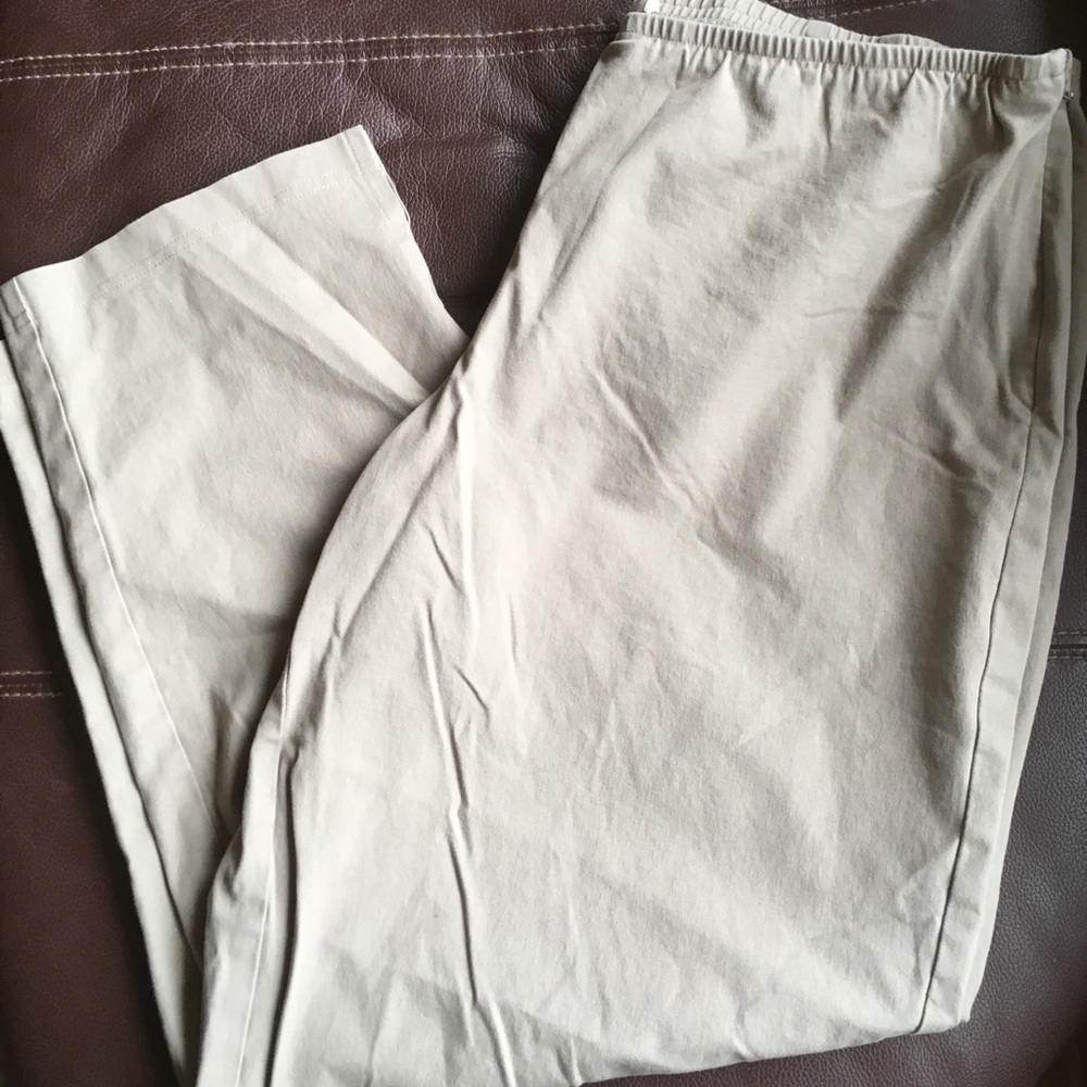 Eileen Fisher Khaki Capri Trousers